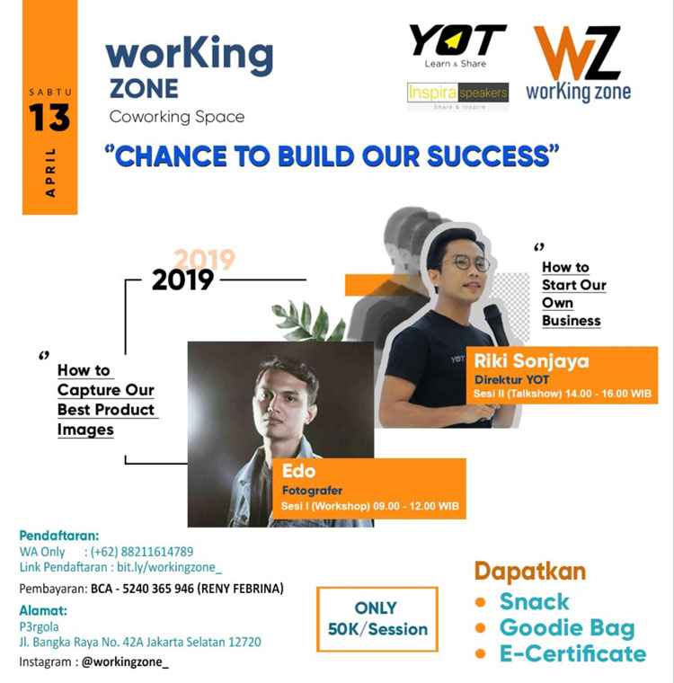 event working zone click five srudio depok young on top